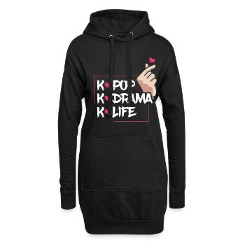 K-Pop K-Drama K-Life Enthousiasme - Sweat-shirt à capuche long Femme - noir - Devant