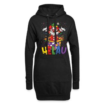 Helau Carnaval Clown Confettis Fête Colorée - Sweat-shirt à capuche long Femme - noir - Devant