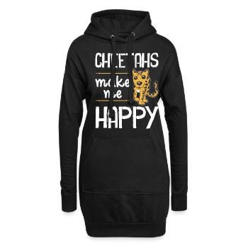 Leopard Portrait Tier - Hoodie-Kleid - Schwarz - Vorne