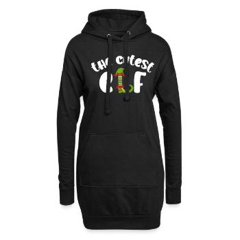 Elfes de Noël - Sweat-shirt à capuche long Femme - noir - Devant