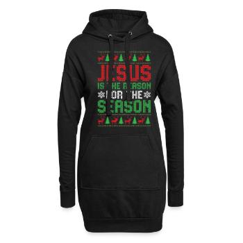 Elfes de Noël - Sweat-shirt à capuche long Femme - noir - Devant