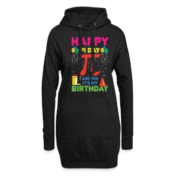 Happy Pi Day Und Ja, Es Ist Mein Geburtstag - Hoodie-Kleid - Schwarz - Vorne