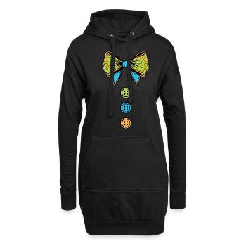 Carnaval Arc coloré avec boutons - Sweat-shirt à capuche long Femme - noir - Devant