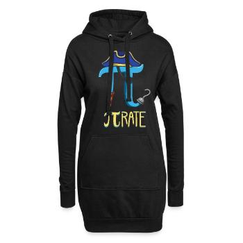Lustiges Piraten-Motiv zum Pi-Tag - Hoodie-Kleid - Schwarz - Vorne