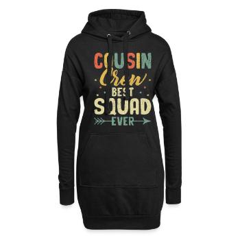 Cousin-Crew Beste Truppe aller Zeiten Familientreffen Cousins und Cousinen - Hoodie-Kleid - Schwarz - Vorne