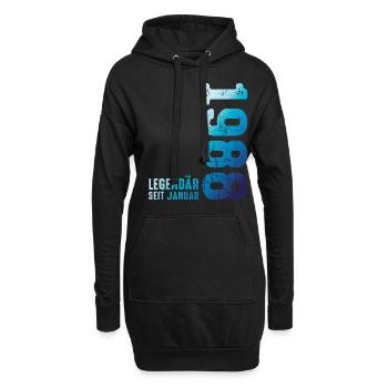 Limited Edition January 1988 Legendär Seit January - Hoodie-Kleid - Schwarz - Vorne