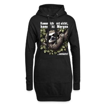 Faultier Büro Arbeitskollege Lustig - Hoodie-Kleid - Schwarz - Vorne