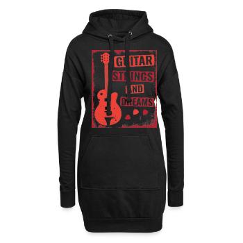 Acoustic Guitar Player Music Band Gitarrist - Hoodie-Kleid - Schwarz - Vorne