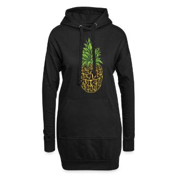 Ananas Pi Zeichen Tag Lustiges Design - Hoodie-Kleid - Schwarz - Vorne