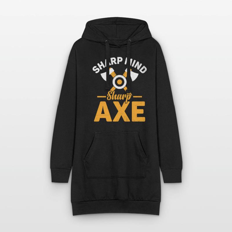 Sharp Mind Sharp Axe Throwing Hatchet Thrower Sweat-shirt à capuche long Femme