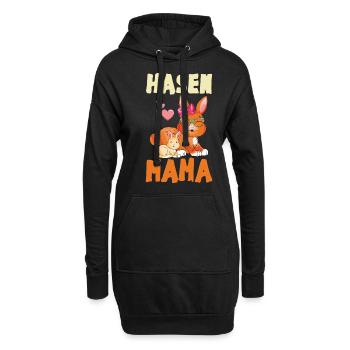 Lapins Maman Aimant Lapin Famille Illustration - Sweat-shirt à capuche long Femme - noir - Devant