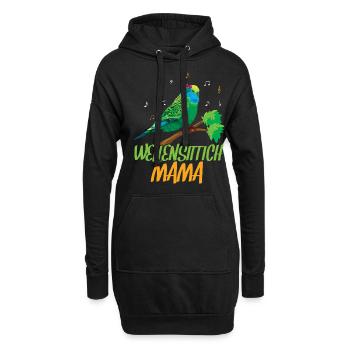 Budgie Mom Mélomane - Sweat-shirt à capuche long Femme - noir - Devant