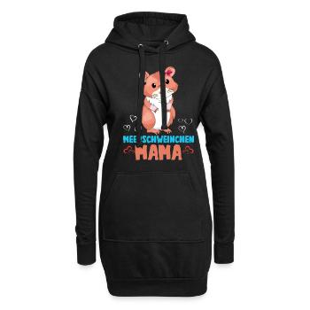 cochon d’Inde maman amour sincère illustration - Sweat-shirt à capuche long Femme - noir - Devant