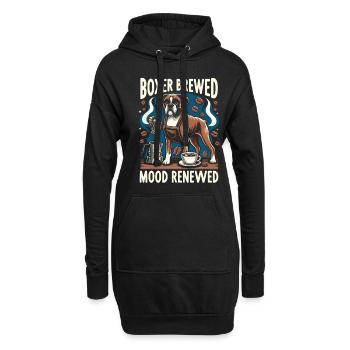 Boxer Brewed Mood Renouvelé Amateur de caféine Chien - Sweat-shirt à capuche long Femme - noir - Devant