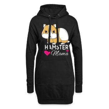 Liebevolle Hamster Mama Herzdesign - Hoodie-Kleid - Schwarz - Vorne