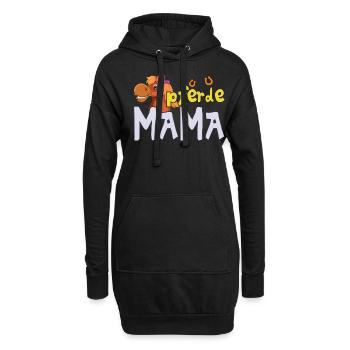 Fier Chevaux Maman Illustration - Sweat-shirt à capuche long Femme - noir - Devant