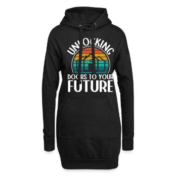Immobilienmakler Makler Immobilien - Hoodie-Kleid - Schwarz - Vorne
