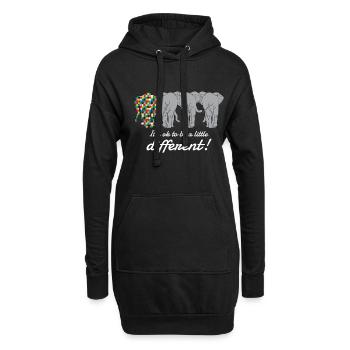 Autismus: It's Ok To Be A Little Different - Hoodie-Kleid - Schwarz - Vorne