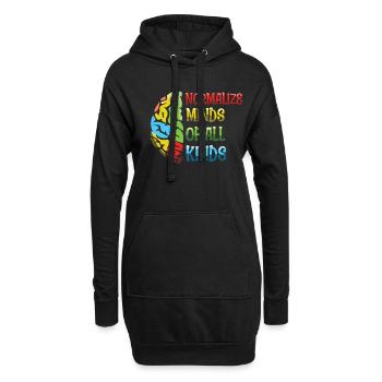 Acceptation de l’autisme : normaliser les esprits de toutes sortes - Sweat-shirt à capuche long Femme - noir - Devant