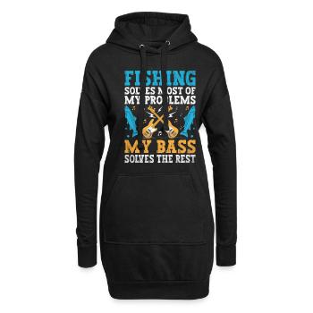 Fishing Solves Most Of My Problems My Bass Solves - Hoodie Dress - black - Front