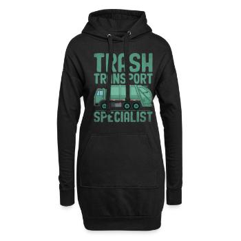 Mülltransport-Spezialist für die Müllabfuhr - Hoodie-Kleid - Schwarz - Vorne