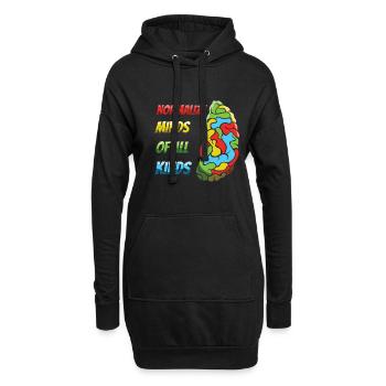 Autisme : normaliser les esprits de toutes sortes - Sweat-shirt à capuche long Femme - noir - Devant