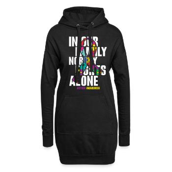 In Unserer Familie Kämpft Niemand Allein Autismus - Hoodie-Kleid - Schwarz - Vorne