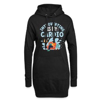 L’introvertissement est mon dicton cardio pour les introvertis - Sweat-shirt à capuche long Femme - noir - Devant