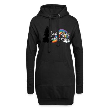 Jour de la Terre Tous les jours Nature Arc-en-ciel - Sweat-shirt à capuche long Femme - noir - Devant