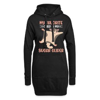 Planeur de sucre - Sweat-shirt à capuche long Femme - noir - Devant
