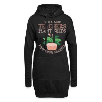 Lehrer Der 3. Klasse Pflanzen Samen, Immer Wachsen - Hoodie-Kleid - Schwarz - Vorne