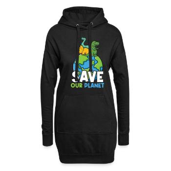 Sauvez notre planète - Motivation pour le Jour de la Terre - Sweat-shirt à capuche long Femme - noir - Devant