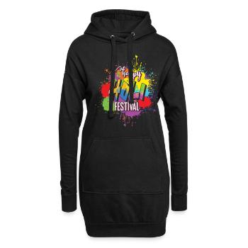 Happy Holi Festival Farbenpracht Explosion - Hoodie-Kleid - Schwarz - Vorne