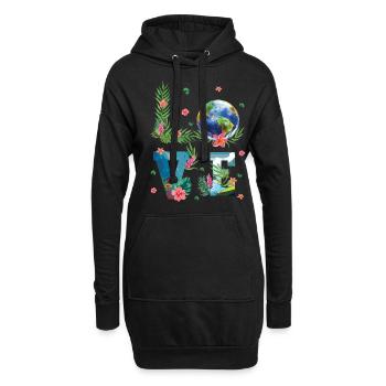 L’amour pour la nature du Jour de la Terre - Sweat-shirt à capuche long Femme - noir - Devant