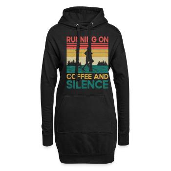 Courir sur le café et le silence Dictons pour - Sweat-shirt à capuche long Femme - noir - Devant