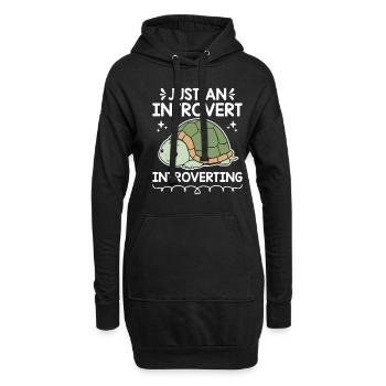 JUSTE UN INTROVERTI INTROVERTI Dictons pour - Sweat-shirt à capuche long Femme - noir - Devant