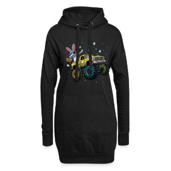 Ostern Bunny Monstertruck Eier Abenteuer - Hoodie-Kleid - Schwarz - Vorne