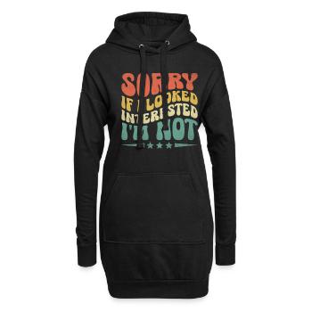 Désolé si j’avais l’air intéressé, je ne suis pas sarcastique - Sweat-shirt à capuche long Femme - noir - Devant