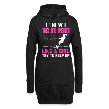 Ski nautique pour femmes filles skieuses nautiques - Sweat-shirt à capuche long Femme - noir - Devant