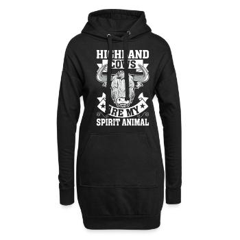 Schottisches Hochlandrind für Landwirte - Hoodie-Kleid - Schwarz - Vorne