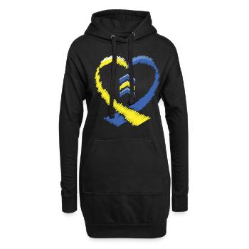 Schéma du syndrome de Down de l’anse cardiaque - Sweat-shirt à capuche long Femme - noir - Devant