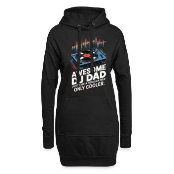 Super papa DJ, comme un papa normal - Sweat-shirt à capuche long Femme - noir - Devant