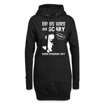 Les dinosaures ne sont pas effrayants Syndrome de Down - Sweat-shirt à capuche long Femme - noir - Devant