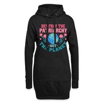 Le patriarcat ne détruit-il pas la planète - Sweat-shirt à capuche long Femme - noir - Devant