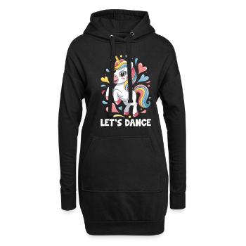 Ein Einhorn Tanzt Let's Dance Tanz Tänzer - Hoodie-Kleid - Schwarz - Vorne