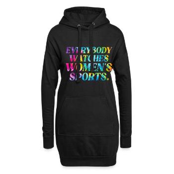 Jeder Schaut Frauensport An - Hoodie-Kleid - Schwarz - Vorne