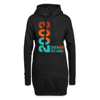Legendär Seit März 2003 März 2003 Geburtstag 2003 - Hoodie-Kleid - Schwarz - Vorne