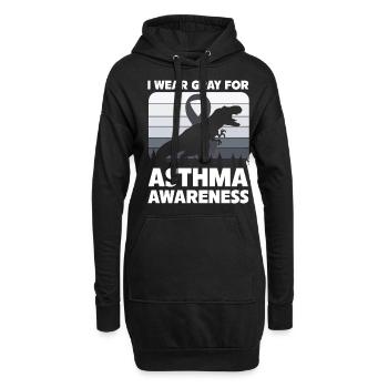 Ich Trage Grau Für Asthma Bewusstsein - Hoodie-Kleid - Schwarz - Vorne