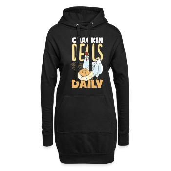 Unterstützen Sie lokale Eierhändler - Hoodie-Kleid - Schwarz - Vorne