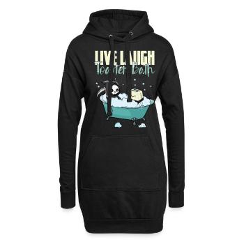 Live Laugh Grille-pain Bain Meme Drôle Grim Reaper - Sweat-shirt à capuche long Femme - noir - Devant